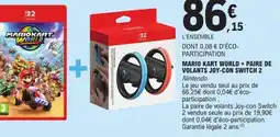 E.Leclerc Mario kart world + paire de volants joy-con switch 2 offre