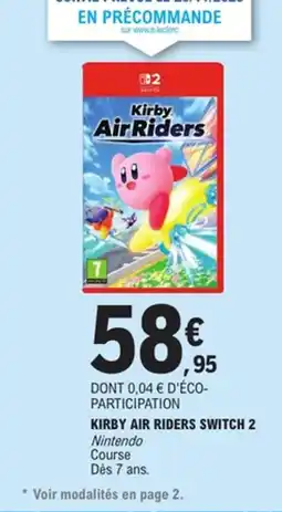 E.Leclerc KIRBY AIR Riders switch 2 offre