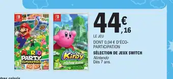 E.Leclerc Sélection de jeux switch offre