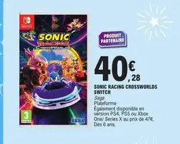 E.Leclerc Sonic racing crossworlds switch offre