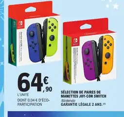 E.Leclerc Sélection de paires de manettes joy-con switch offre