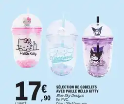 E.Leclerc Sélection de gobelets avec paille hello kitty offre