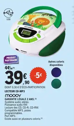 E.Leclerc MOOV Lecteur cd-mp3 offre