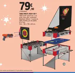 E.Leclerc Table multi jeux 9 en 1 offre