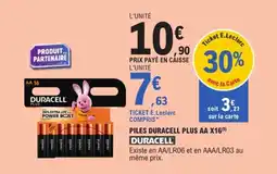 E.Leclerc DURACELL Piles duracell plus aa x16 offre