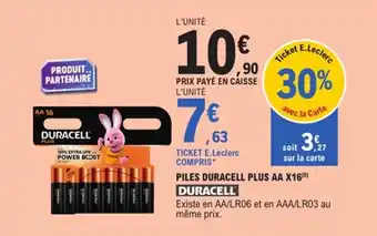 E.Leclerc DURACELL Piles duracell plus aa x16 offre