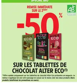 Intermarché Hyper ALTER ECO Sur les tablettes de chocolat offre