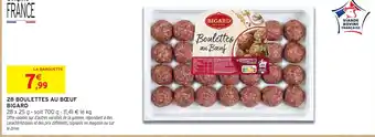 Intermarché Hyper BIGARD 28 boulettes au bœuf offre