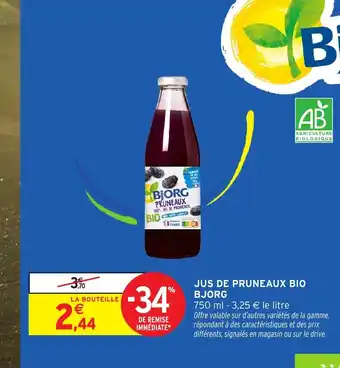 Intermarché Hyper BJORG Jus de pruneaux bip offre