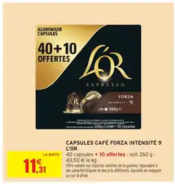 Intermarché Hyper L'OR Capsules café forza intensité 9 offre