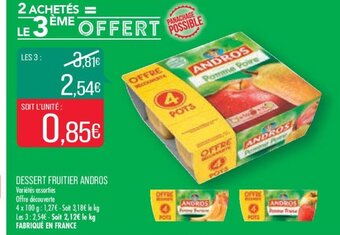 Match Dessert Fruitier Andros offre