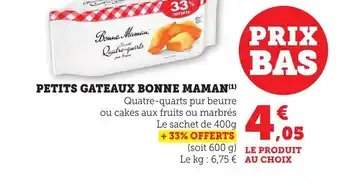 Maximarché Petits gateaux bonne maman offre