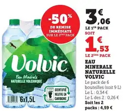 Maximarché Eau minerale naturelle volvic offre