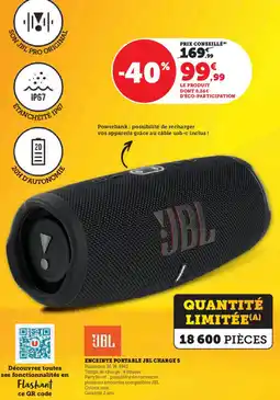 Super U Enceinte portable jbl charge 5 offre