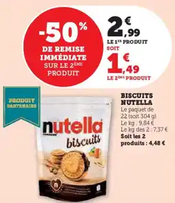 Super U Biscuits nutella offre