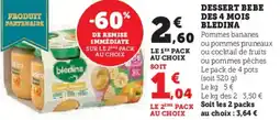 Super U Dessert bebe des 4 mois bledina offre