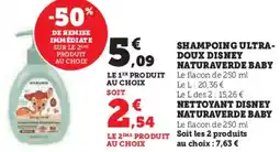 Super U Shampoing ultra doux disney naturaverde baby offre