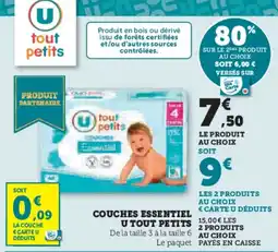 Super U Couches essentiel u tout petits offre