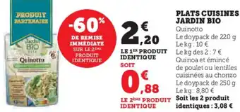 Super U Plats cuisines jardin bio offre
