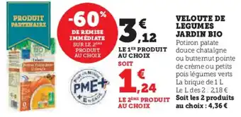Super U Veloute de legumes jardin bio offre