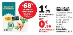 Super U Bouillon bio maggi offre