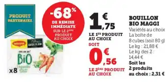 Super U Bouillon bio maggi offre