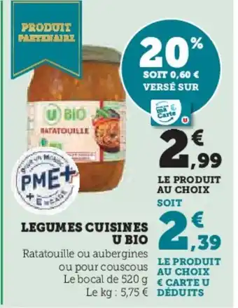 Super U Legumes cuisines u bio offre