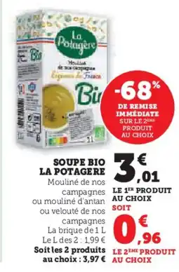 Super U Soupe bio la potagere offre