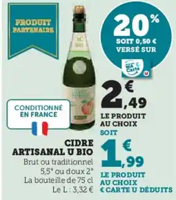 Super U Cidre artisanal u bio offre