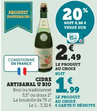 Super U Cidre artisanal u bio offre