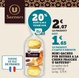 Super U Mini gaches pur beurre a la creme fraiche u saveurs offre