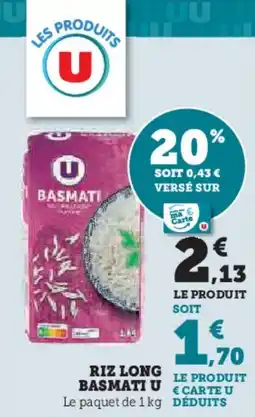 Super U Riz long basmati u offre