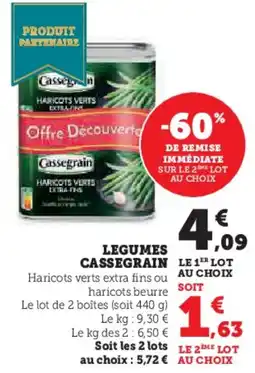 Super U Legumes cassegrain offre