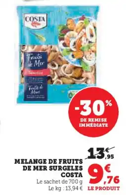 Super U Melange de fruits de mer surgeles costa offre