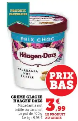 Super U Creme glacee haagen dazs offre