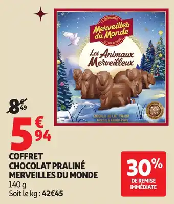 Auchan Coffret chocolat praliné merveilles du monde offre