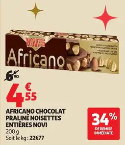 Auchan Africano chocolat praliné noisettes entières novi offre