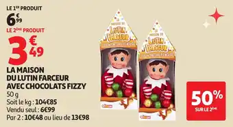 Auchan La maison du lutin farceur avec chocolats fizzy offre