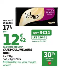 Auchan Café moulu velours noir offre