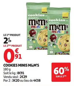 Auchan Cookies minis m&m's offre