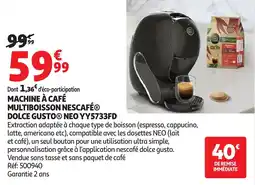 Auchan Machine à café multiboisson nescafé dolce gusto neo yy5733fd offre