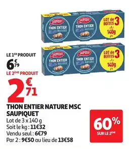 Auchan Thon entier nature msc saupiquet offre