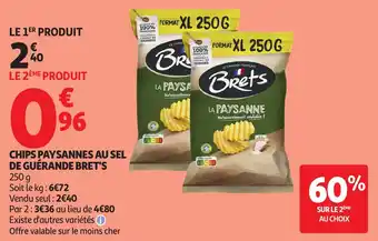 Auchan Chips paysannes au sel de guérande bret's offre
