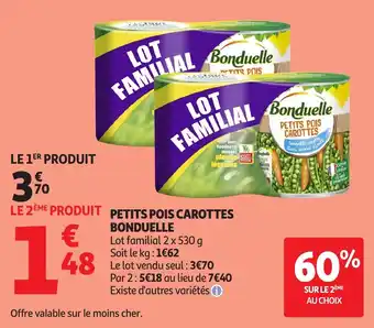 Auchan Petits pois carottes bonduelle offre
