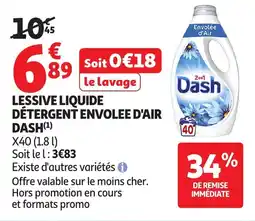 Auchan Lessive liquide détergent envolee d'air dash offre