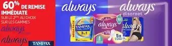 Auchan Always discreet tampax offre