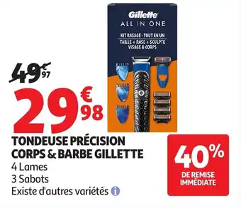 Auchan Tondeuse précision corps & barbe gillette offre