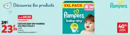 Auchan Couches baby dry pampers xxl pack taille 4 offre