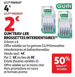Auchan Gum trav-ler brossettes interdentaires offre