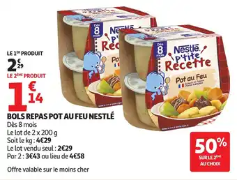 Auchan Bols repas pot au feu nestlé offre